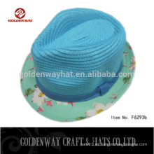 Sombreros azules sombrero barato de la visera del sol sombrero de la alta calidad sombrero de paja plegable